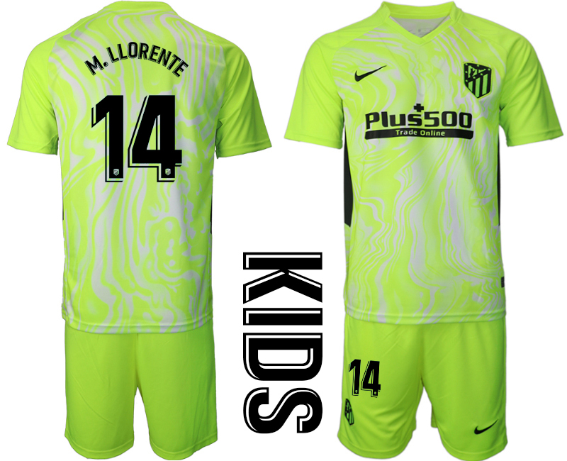 2021 Atltico Madrid away youth #14 soccer jerseys->youth soccer jersey->Youth Jersey